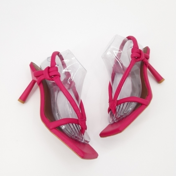 ALOHAS | Sheila Square Toe Leather Sandals in Barbie Pink - Picture 9 of 11
